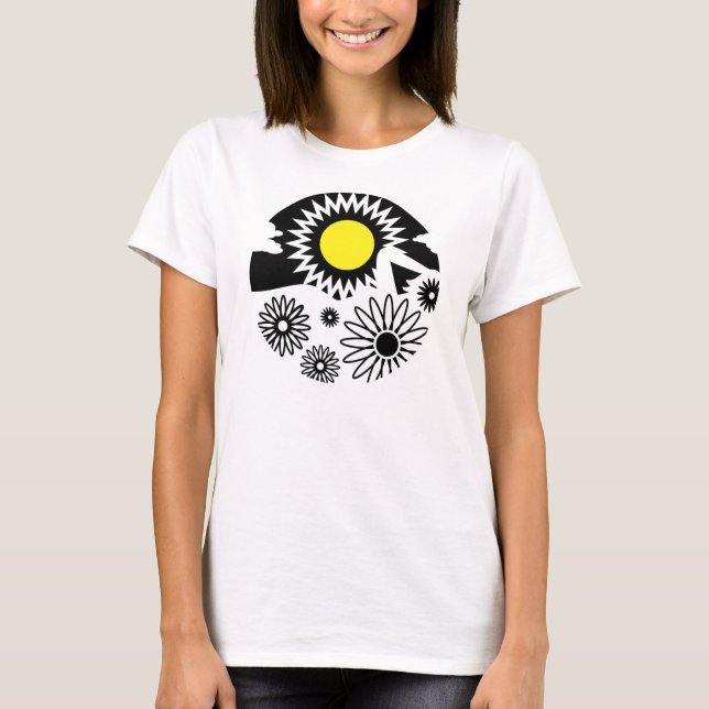Graphic Virgo Blume Sun T-Shirt (Vorderseite)