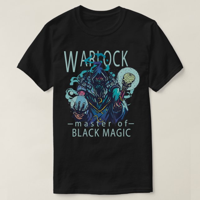 Graphic Warlock Sorcerer Black Magic Spellcaster T T-Shirt (Design vorne)