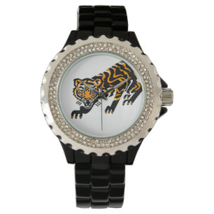 Graphic Widcat - TIGER - gefährdetes Tier - Gelb Armbanduhr