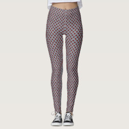 Graphic Woven Rattan Silver on Custom Red Leggings
