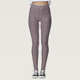 Graphic Woven Rattan Silver on Custom Red Leggings