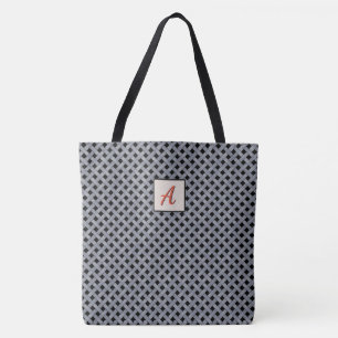 Graphic Woven Silver on Custom Color Monogram