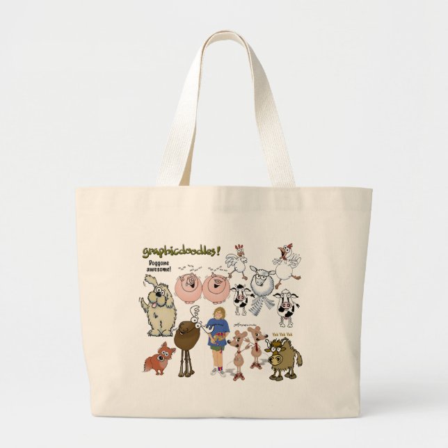 Graphicdoodles Menagerietasche Jumbo Stoffbeutel (Vorne)