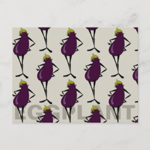 GRAPHISCHE AUBERGINEN-MUSTER-ILLUSTRATION POSTKART POSTKARTE