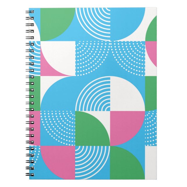 Graphische Kreise nahtloses Muster. Vintage Illust Notizblock (Vorderseite)