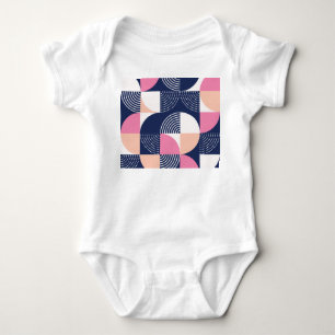 Graphische Kreise Vintag Nahtloses Muster Baby Strampler