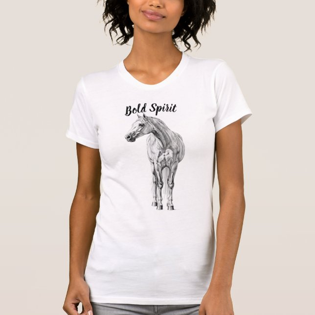 Graphit Pferd Skizze T-Shirt (Vorderseite)