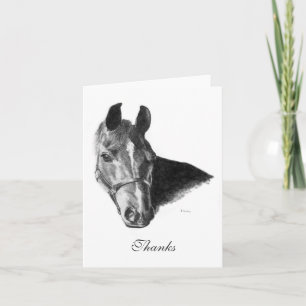 Graphite Arabian Horse Head Vielen Dank Dankeskarte