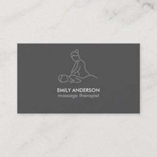 Graphite Gray Massage Therapie Masseuse Wellness-C Visitenkarte
