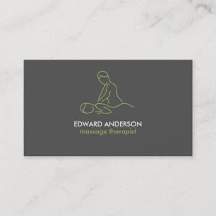 Graphitgrau Massage-Therapie Masseur Spa Mann Visitenkarte
