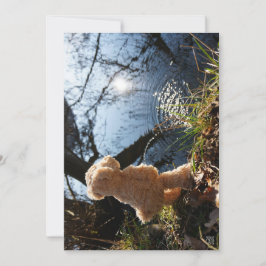 Grappige beer die ondeugend plast. feiertagskarte