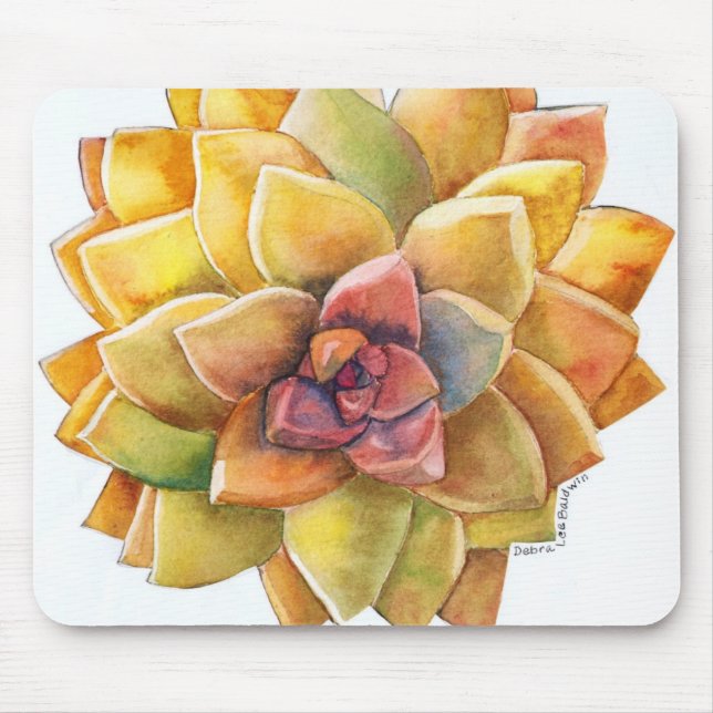 Graptopetalum Aquarell mousepad (Vorne)