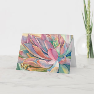 Graptoveria Watercolor durch Debra-Lee Baldwin Karte