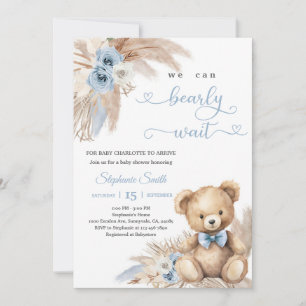 Gras Bär Baby Shower Einladung