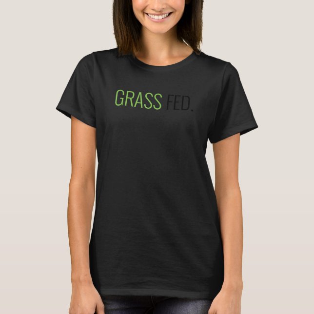 Gras Gefüttert T - Shirt Vegetarisches Geschenk Ti (Vorderseite)