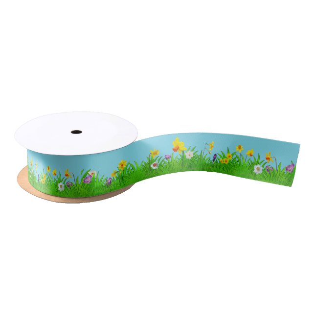 Gras-und Blumen-Band Satinband (Spule)
