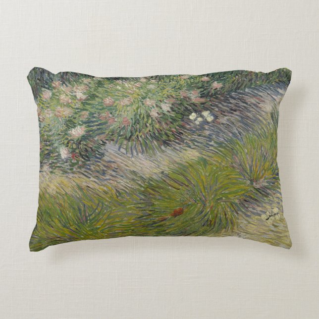 Gras und Schmetterlinge von Vincent van Gogh Dekokissen (Vorderseite)