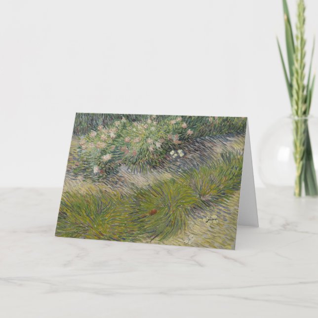 Gras und Schmetterlinge von Vincent van Gogh Karte (Vorderseite)