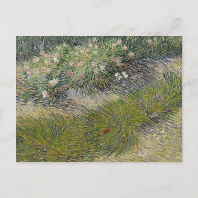 Gras und Schmetterlinge von Vincent van Gogh Postkarte (Vorderseite)