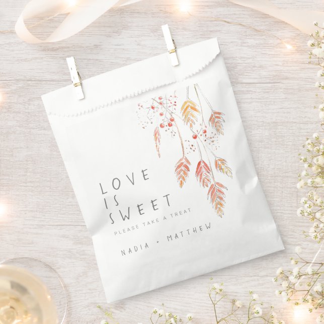 Grasbeeren Aquarellzeichnung Hochzeit im Herbst Geschenktütchen (Ausgeschnitten)