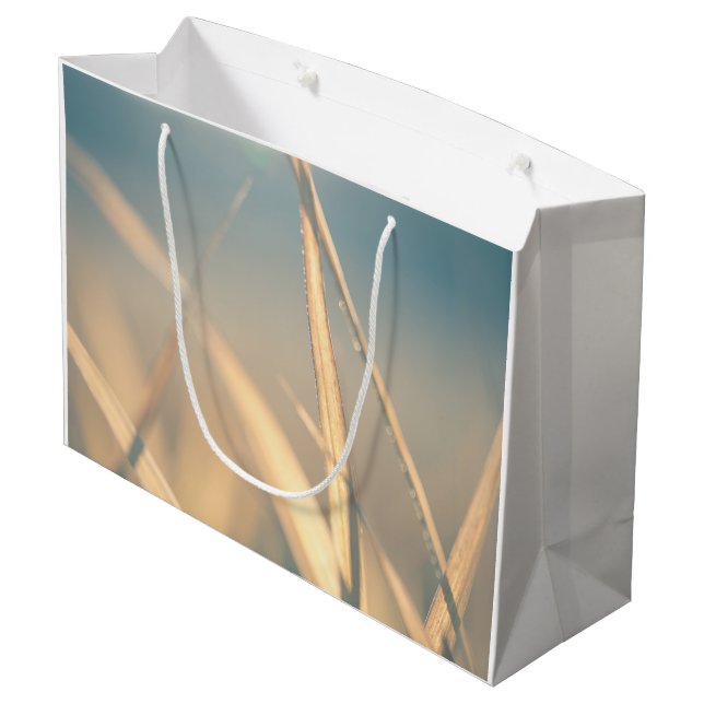 Grasblumennatur-Foto Große Geschenktüte (Rückseite Schrägansicht)