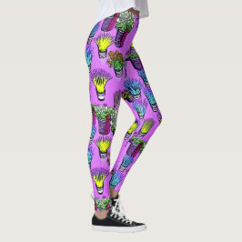 Gräser aus lila Pflanze Leggings