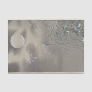 Gräser und Blume am Vollmond von Ohara Koson Seidenpapier