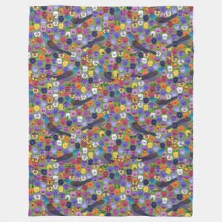 Gräser und Stiefmütterchen Fleecedecke
