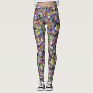 Gräser und Stiefmütterchen Leggings