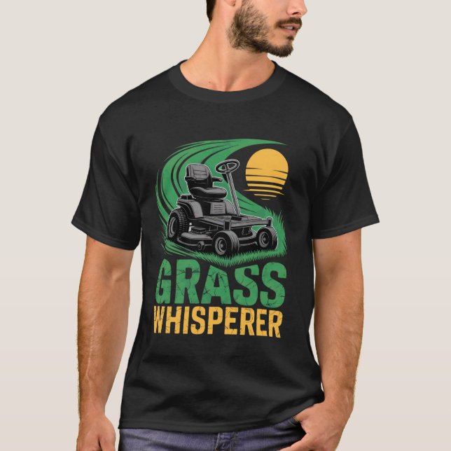 Grasflüsterer Landschaftsgärtner Rasenmäher Gärtne T-Shirt (Vorderseite)