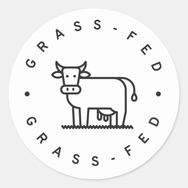 grasgefüttert runder aufkleber (Vorderseite)