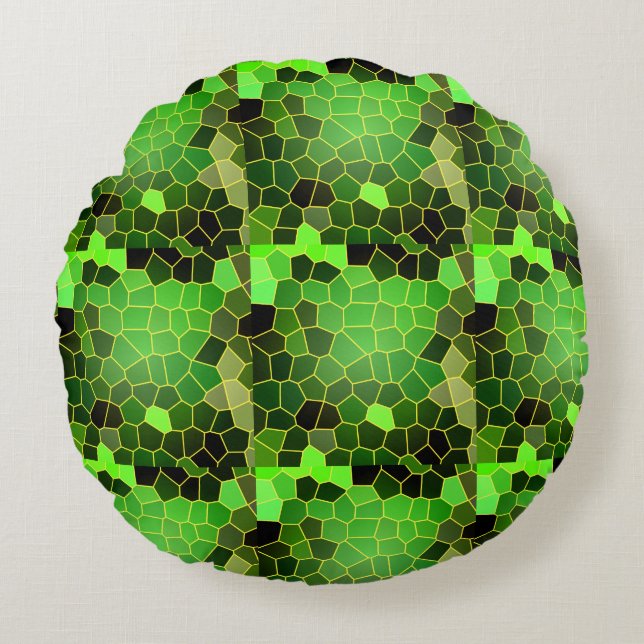 Grasgrün Rundes Kissen (Vorderseite)