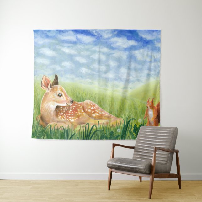 Grasillustration Wandteppich (Beispiel (Horizontal))