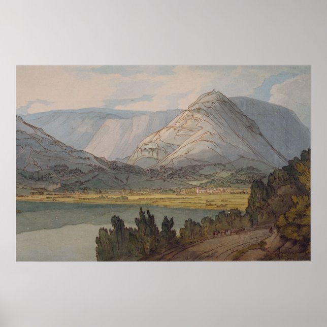 Grasmere From The Rydal Road, 1786, Francis Towne Poster (Vorne)