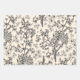 Grasmere Garden Vintag Modernes botanisches Muster Geschenkpapier Set