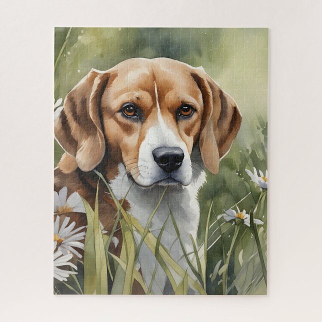Grasporträt von Beagles Puzzle (Vertikal)
