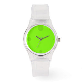 Grass Green Clear Modern mit 3D Hole Hour Markieru Armbanduhr
