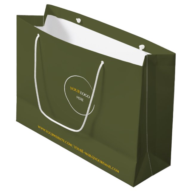 Grass Green Large Gift Bag Große Geschenktüte (Vorderseite Schrägansicht)