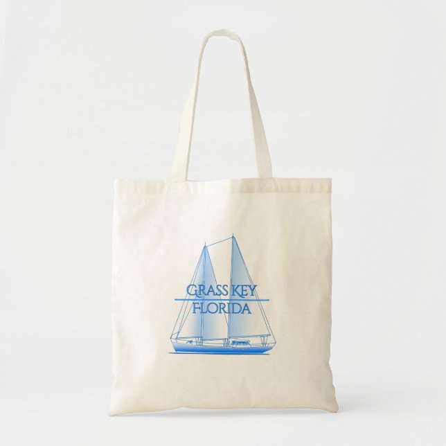 Grass Key Coast Nautical Segelschiff Tragetasche (Vorne)