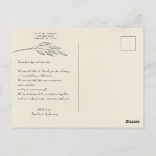 Grass Line Art Foto Vielen Dank Post Card Postkarte