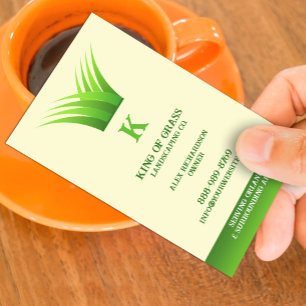 Grass-Logo-Visitenkarte für Rasenpflege Visitenkarte