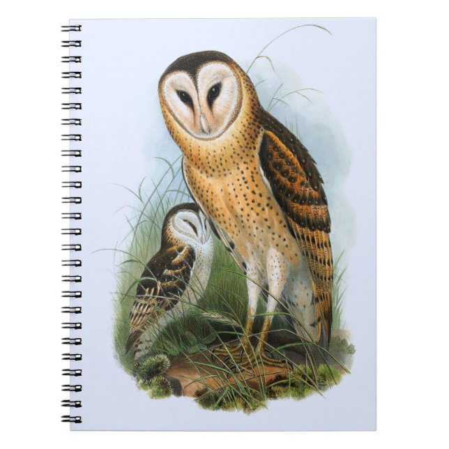 Grass Owl Notebook (80 Seiten B&W) Notizblock (Vorderseite)