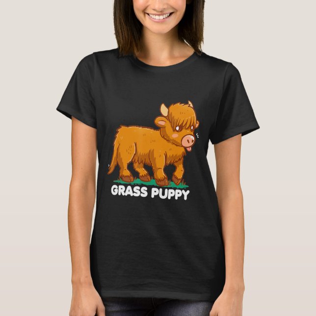 Grass Puppy-Alternative Animal Name Scottish Highl T-Shirt (Vorderseite)