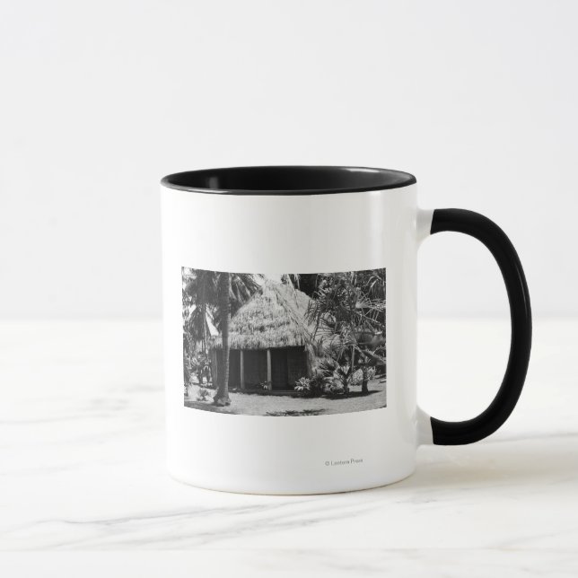 Grass Shack on Beach - Insel Hawaii Tasse (Rechts)