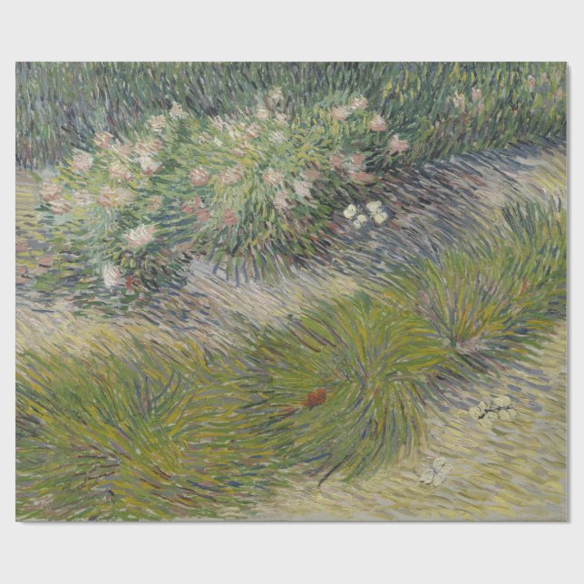 Grass und Schmetterlinge Vincent Van Gogh Geschenkpapier (Flach)