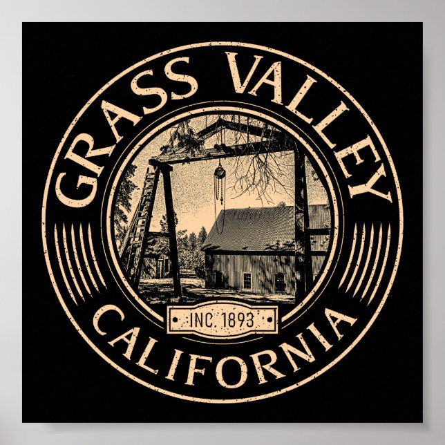 GRASS VALLEY KALIFORNIA VINTAG - EMPIRE MINE POSTER (Vorne)