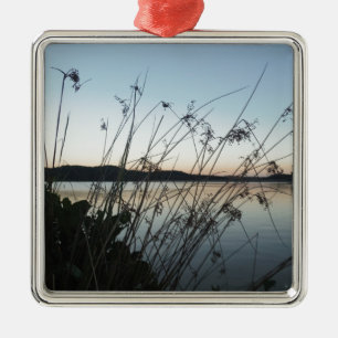 Grasse am See Sunset Silbernes Ornament