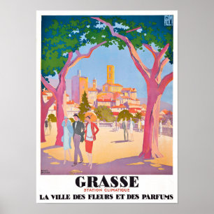 Grasse France Vintage Reise Poster