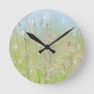 Grasses in motion runde wanduhr