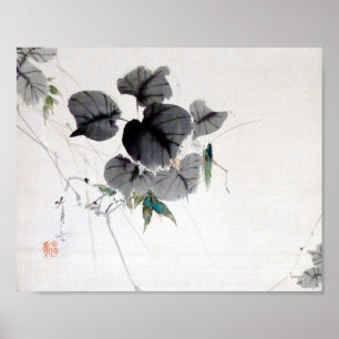 Grasshopper am Kudzu Leaf, Watanabe Seitei Poster